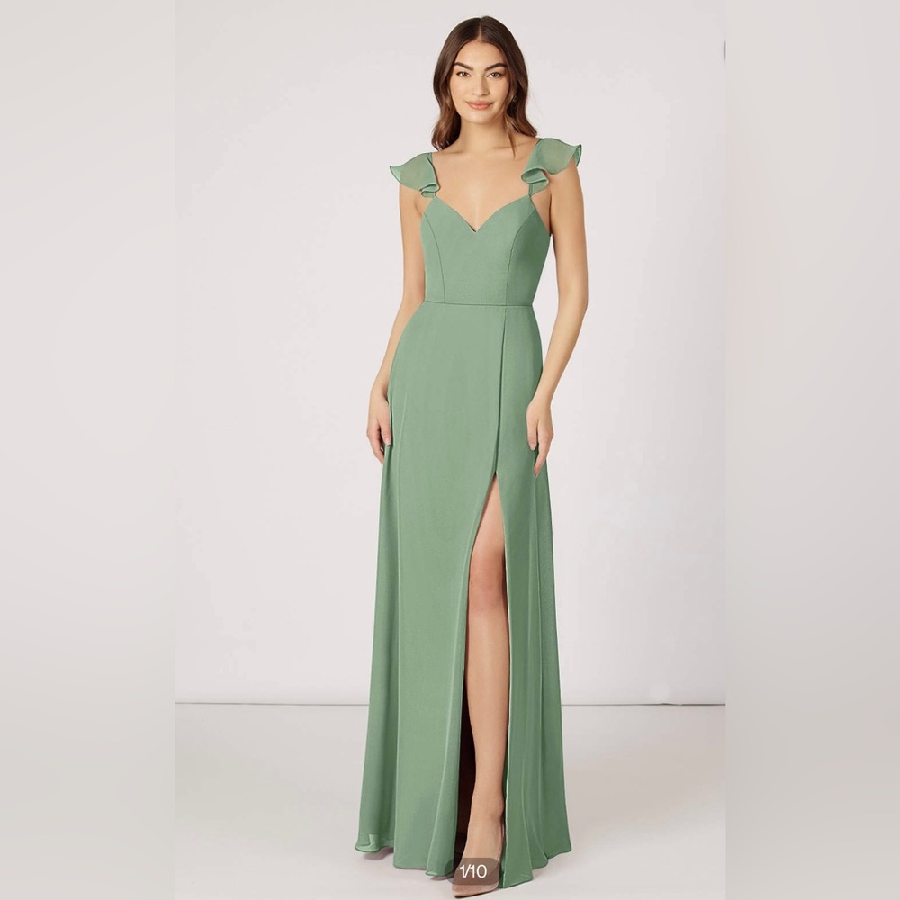Azazie Everett dress in color agave, size A2, new with tags